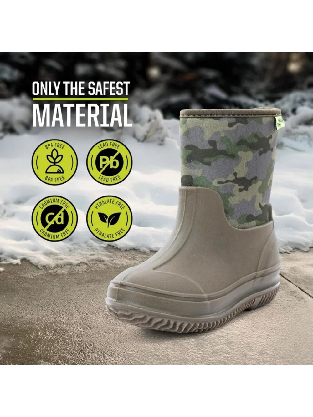 Lightweight Waterproof Neoprene Outdoor Boots for Kids - Rain, Mud, Snow Ready!